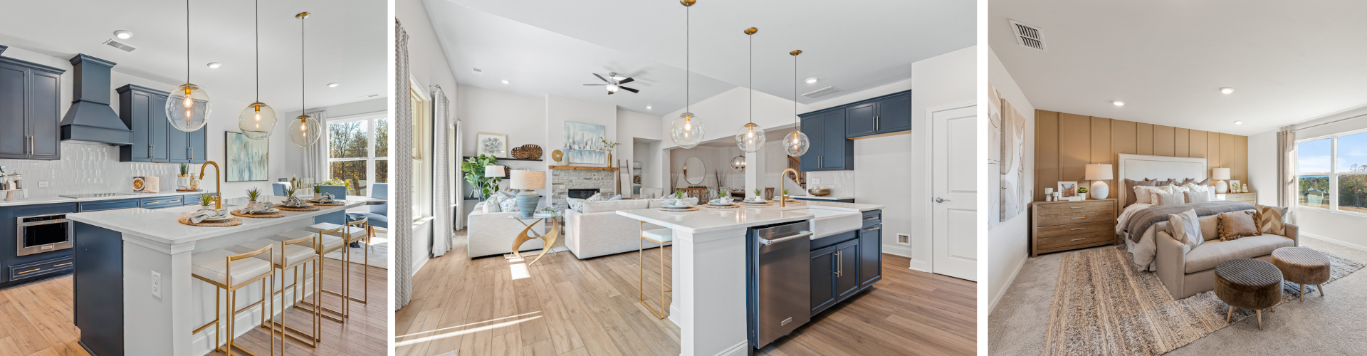 A kitchen and living room.