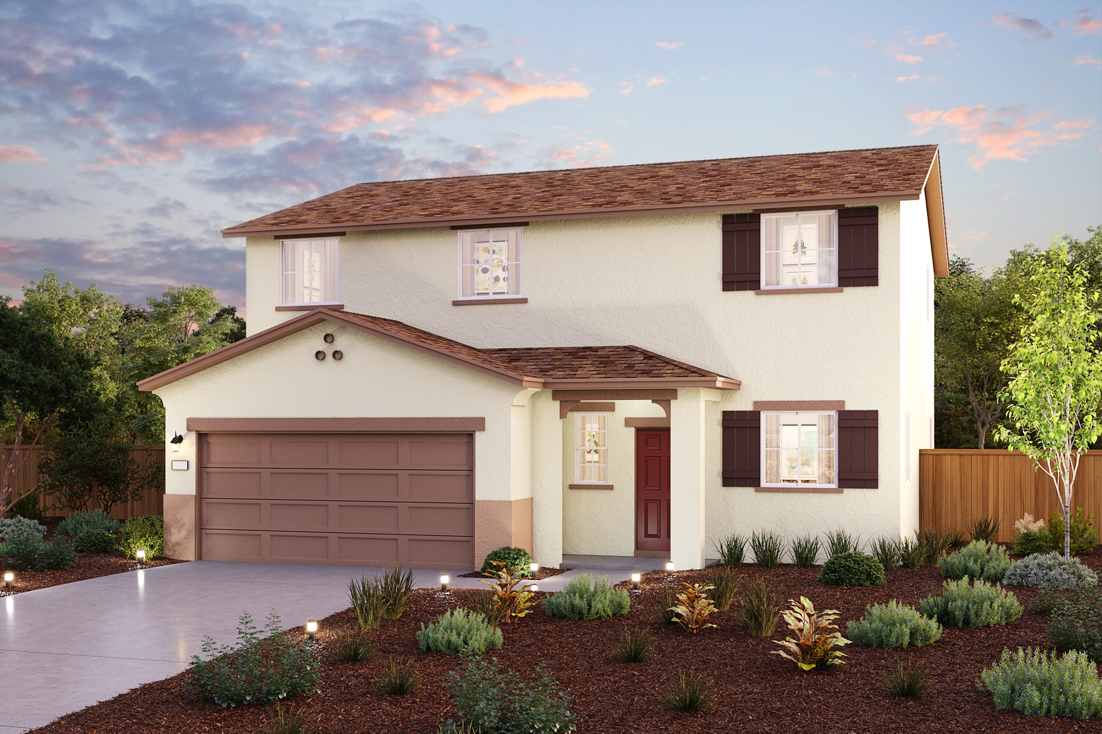 A house with a garage.