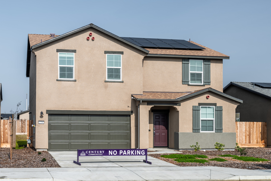A house with a garage.