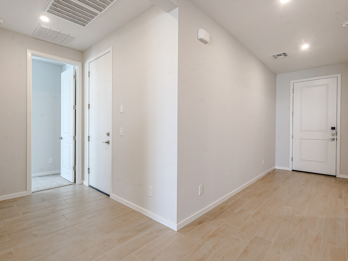 A room with white walls.