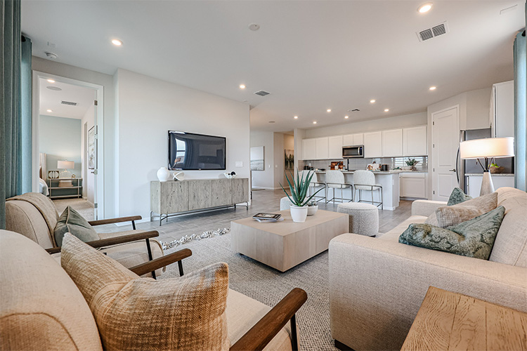 A living room with a tv and couches.