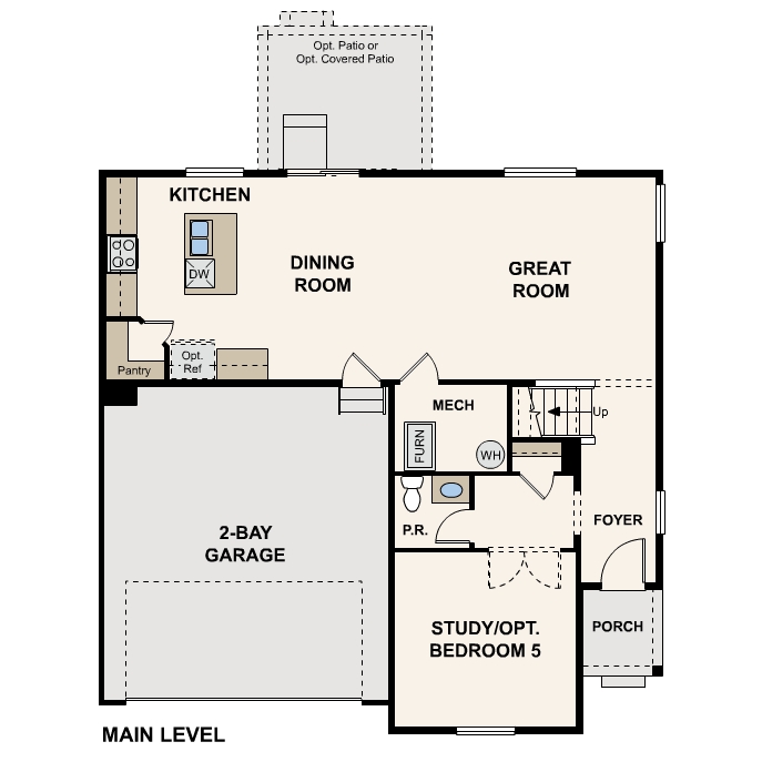 Diagram. Powell Floorplan, Main Level