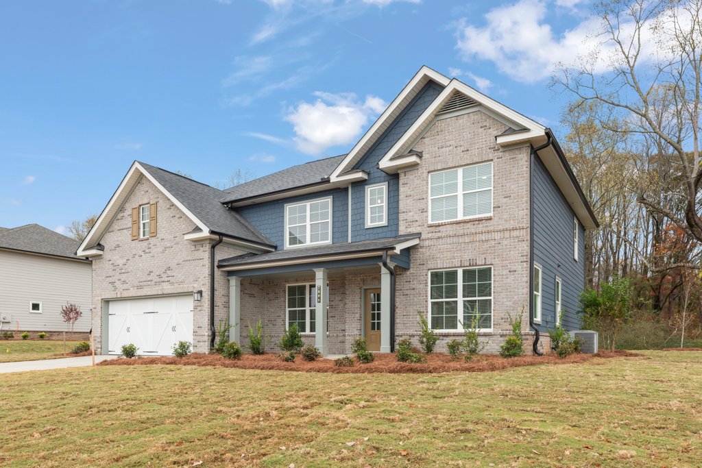 A house with a garage.