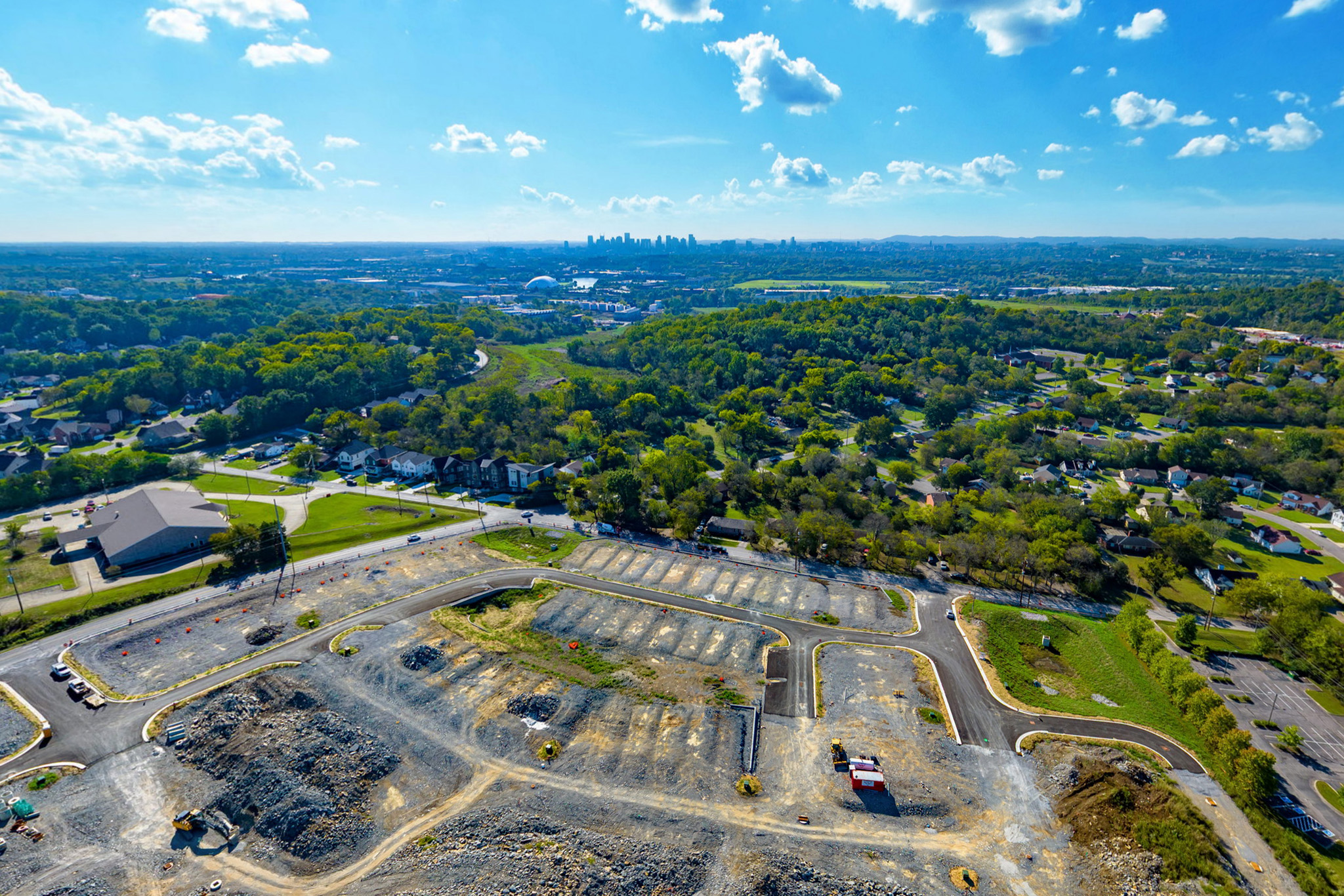 A high angle view of a road.