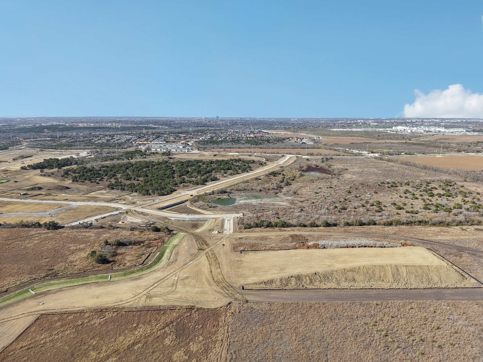 A road going through a desert.