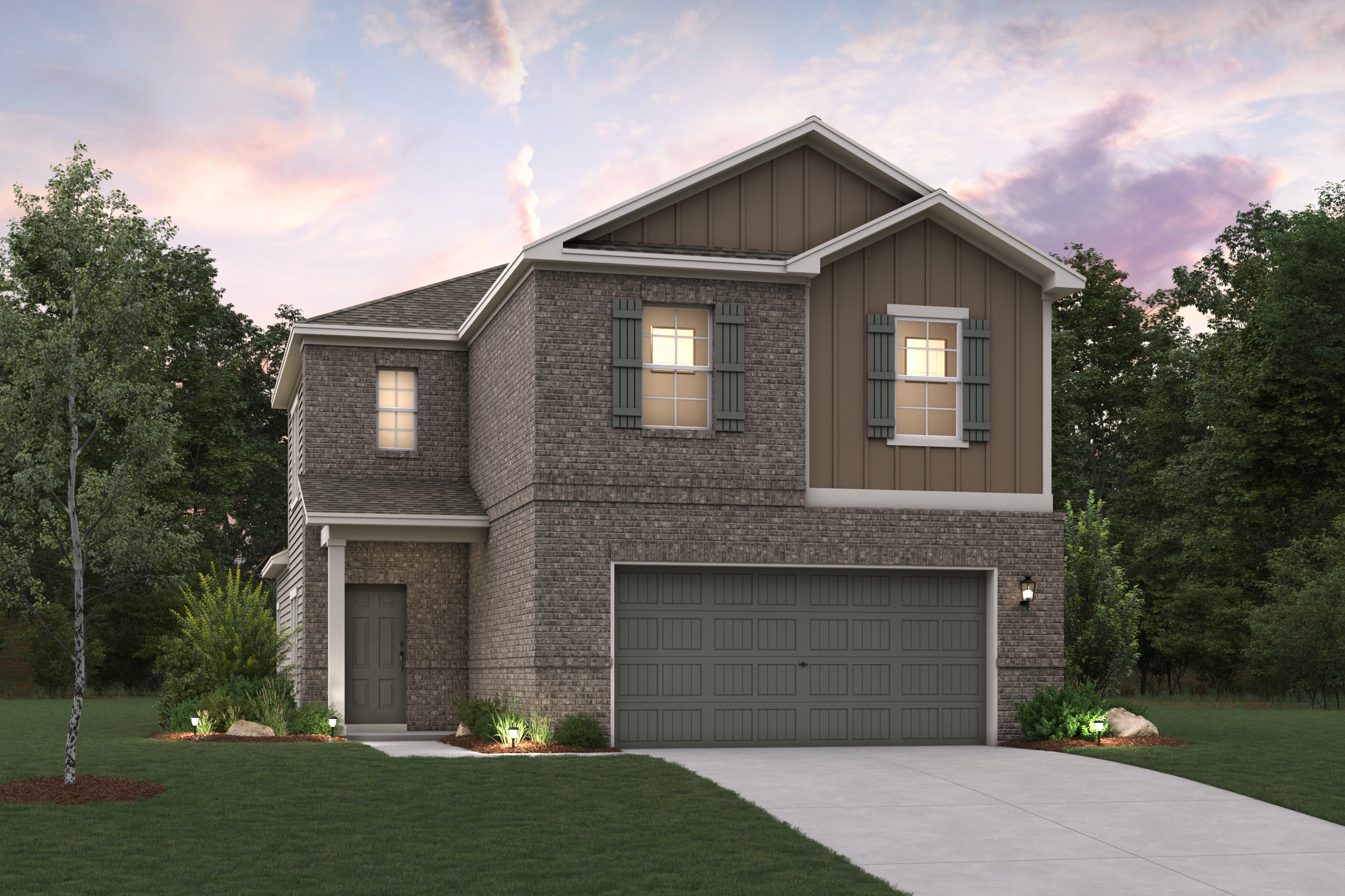 A house with a garage.