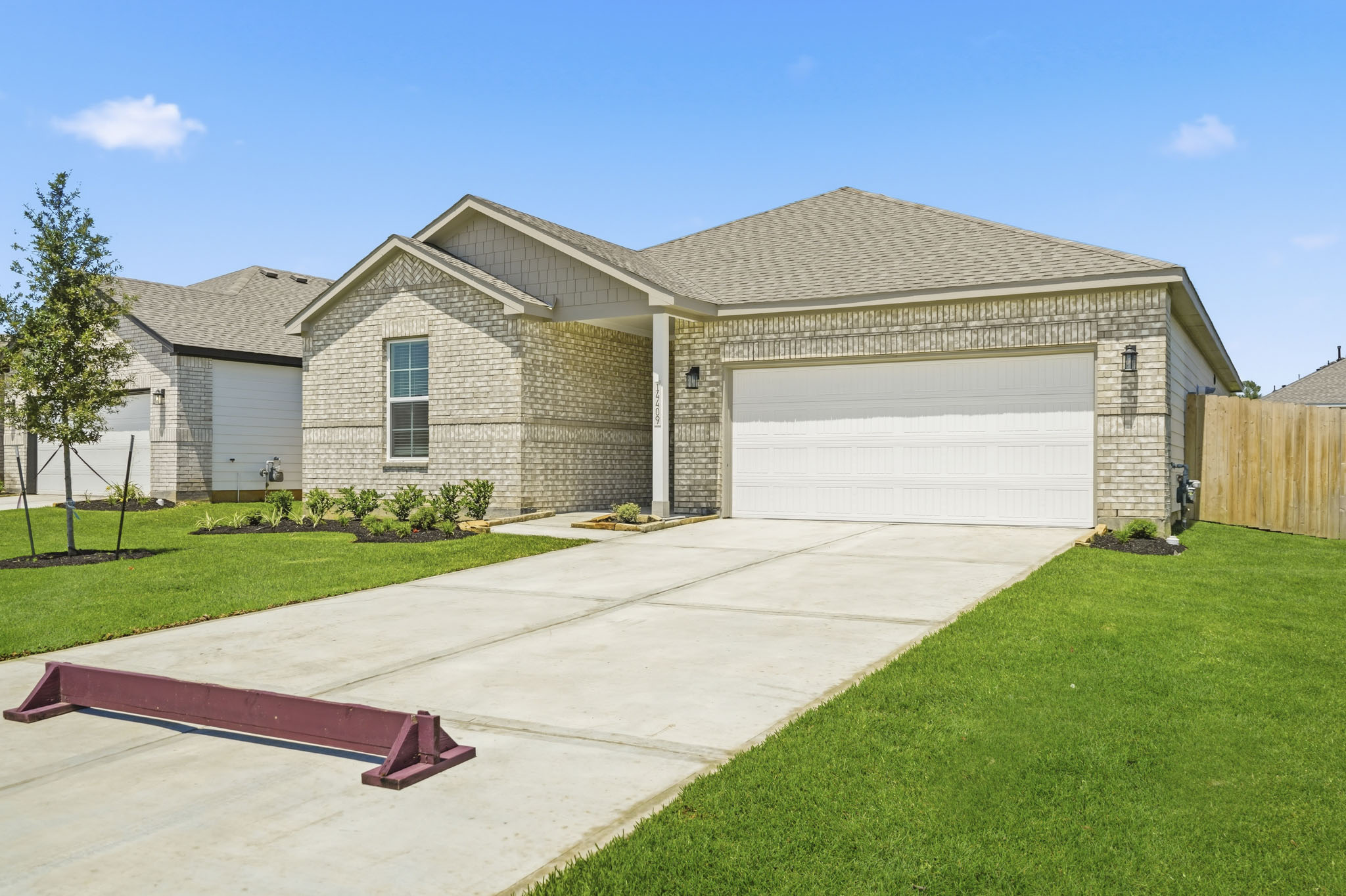 A house with a garage.