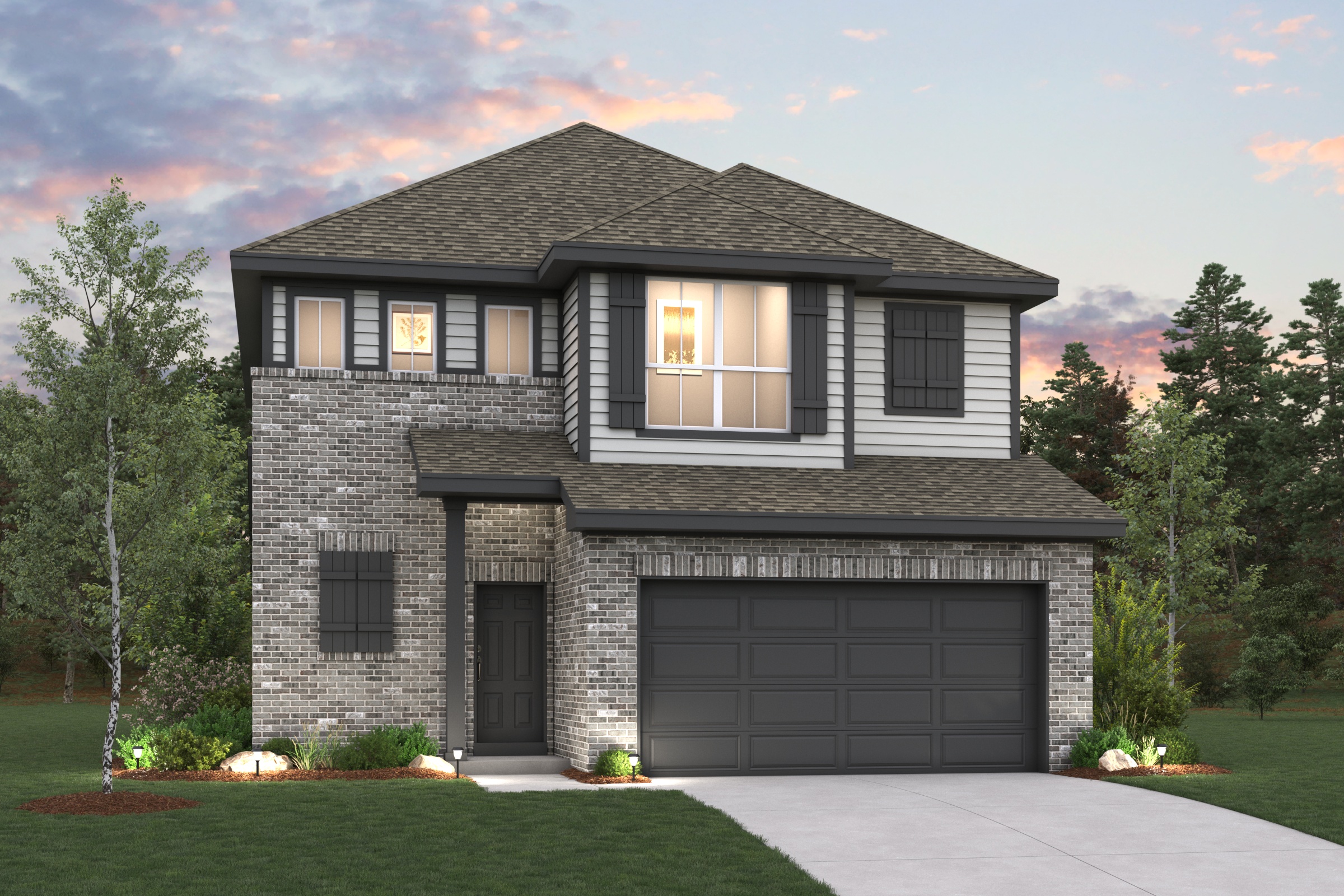 A house with a garage.