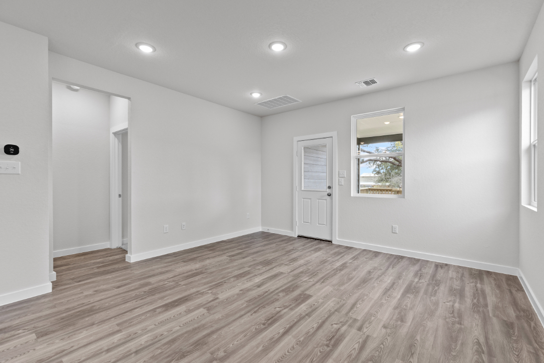 A room with white walls.