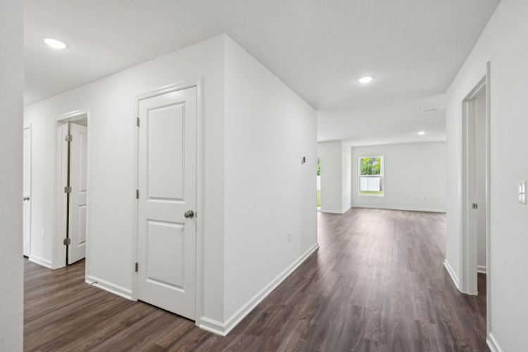 A room with white doors.