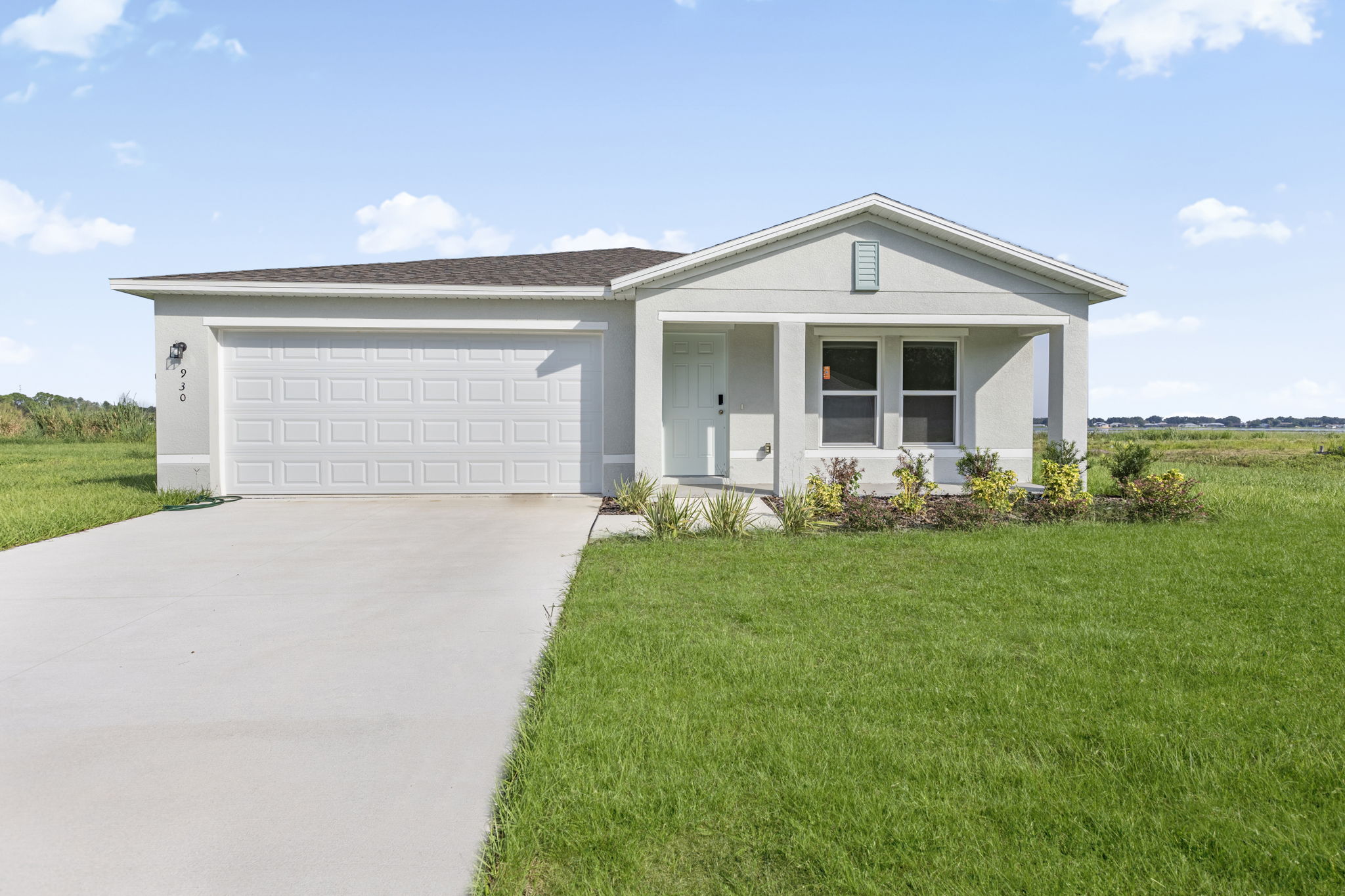 A house with a garage.