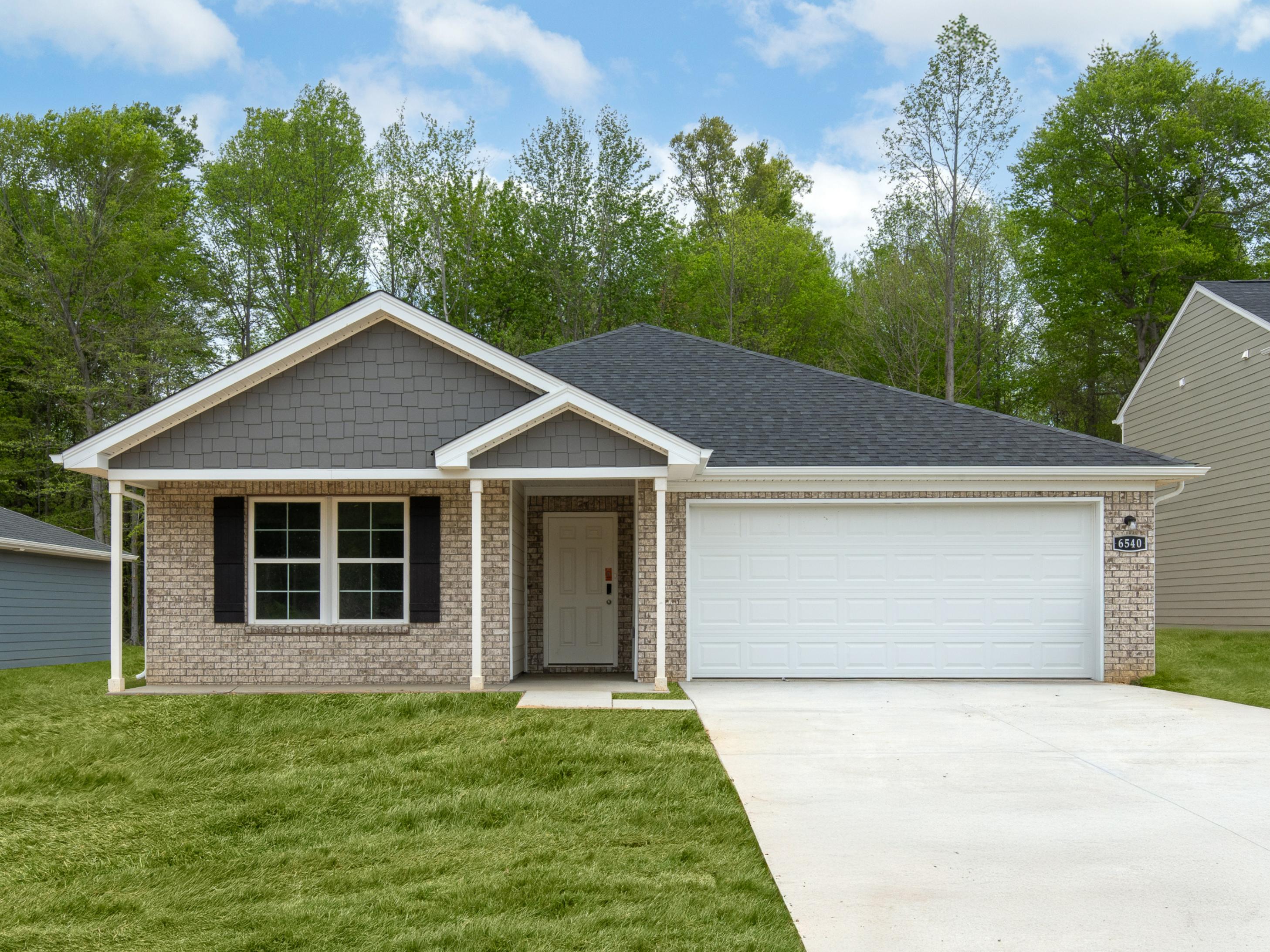 A house with a garage.