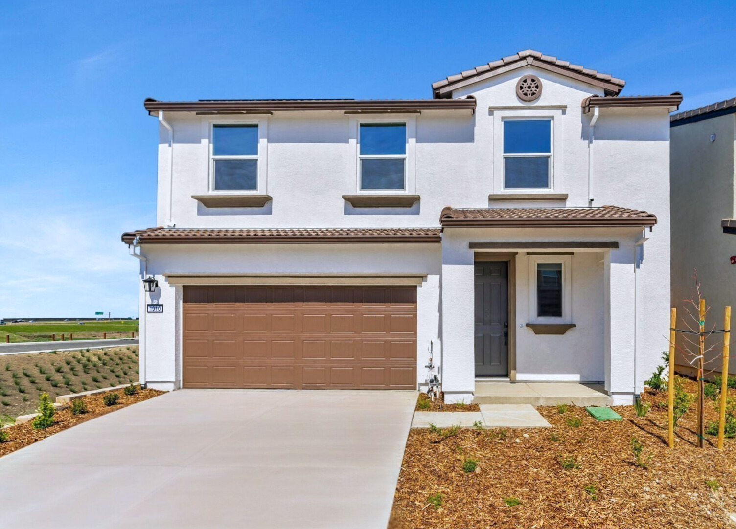A house with a garage.